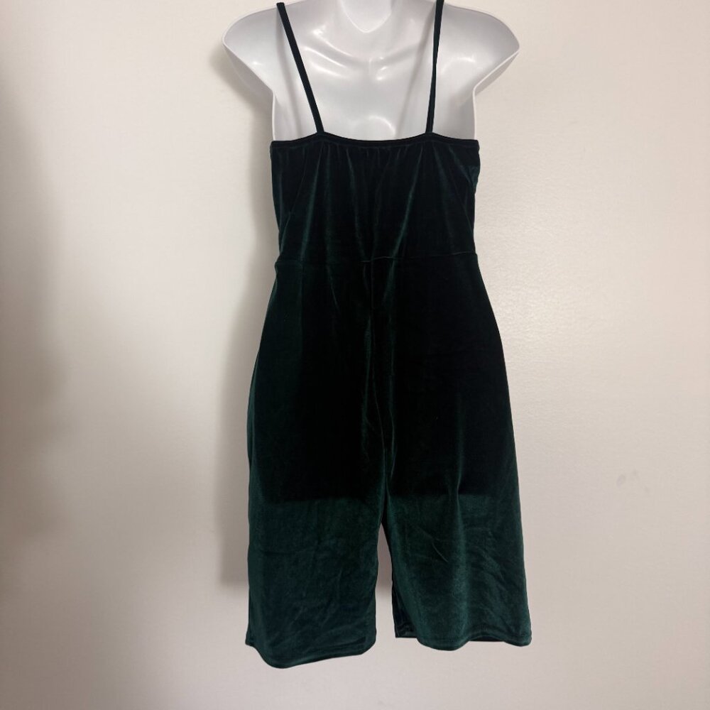 PrettyLittleThing Hunter Green Velvet Romper | Size 6 - Picture 5 of 11